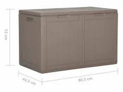 Best Garden Furniture Drumkeeran Caja de almacenaje para jardín 180 L PP aspecto madera marrón Marru00f3n