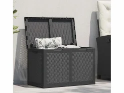 Clearance Garden Furniture Drumkeeran Caja de almacenaje para jardín 180 L PP ratán negra Negro