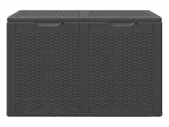 Clearance Garden Furniture Drumkeeran Caja de almacenaje para jardín 180 L PP ratán negra Negro