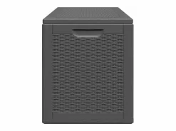 Clearance Garden Furniture Drumkeeran Caja de almacenaje para jardín 180 L PP ratán negra Negro