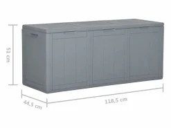 Outlet Drumkeeran Caja de almacenaje para jardín 270 L PP aspecto madera Baúl De Jardín