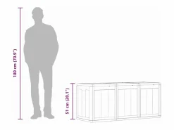 Outlet Drumkeeran Caja de almacenaje para jardín 270 L PP aspecto madera Baúl De Jardín