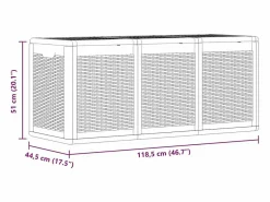 Outlet Garden Furniture Drumkeeran Caja de almacenaje para jardín PP aspecto de ratán 270 L Gris