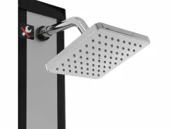 ML-DESIGN Ducha solar de jardín 40 L negro/plata cabezal ajustable grifo piscina camping Plateado