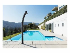Outlet POOLEX Ducha Solar Exterior Jolly 25L Formidra 233x15x16.5cm- Aluminio - Lavapies, Cabezal y Mezclador - - Violeta Transparente