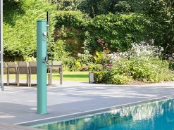 Sale FORMIDRA Ducha Solar Exterior Jolly Go 20L 24x26x120cm Aluminio - Ducha de mano extraíble, mezclador y enjuague de pies Verde claro