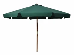 Clearance Garden Furniture Eastvale Sombrilla de jardín con palo de madera verde 330 cm