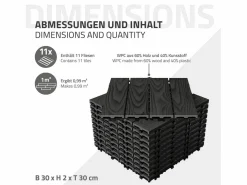 Online ML-DESIGN ECD Germany Baldosas para exterior de WPC antracita 30x30cm efecto madera 44 piezas para 4m² con sistema clic, losas para terraza, balcón o patio Gris antracita