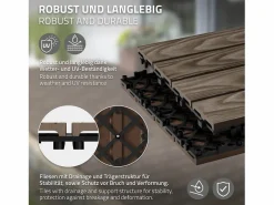 Best ML-DESIGN ECD Germany Baldosas para exterior de WPC marrón oscuro 30x30cm efecto madera 11 Piezas para 1m² con sistema clic, losas para terraza, balcón o patio Marru00f3n