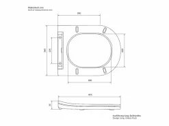 LuxeBath ECD Germany Inodoro suspendido sin borde de cerámica , revestimiento Nano, inodoro suspendido de pared de 52 cm de largo, con asiento Softclose
