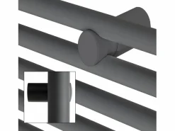 ECD Germany Radiador de baño Calentador de Toallas Radiador 400 x 800 mm Antracita Recto con conexión Central Radiador Secadora Incl. Termostato con paso universal