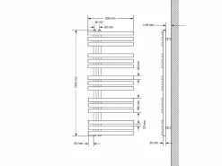ECD Germany Radiador de baño Calentador de Toallas Radiador 400 x 800 mm Antracita Recto con conexión Central Radiador Secadora Incl. Termostato con paso universal