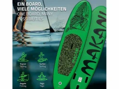 New Tabla hinchable de paddle surf SUP Makani 320 x 80 x 15 cm de PVC hasta 120kg con bomba de aire, bolsa de transporte y accesorios Deportes Náuticos