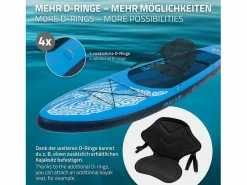Best Tabla hinchable de paddle surf SUP Makani 320 x 80 x 15 cm de PVC hasta 120kg con bomba de aire, bolsa de transporte y accesorios Deportes Náuticos