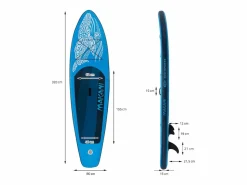 Best Tabla hinchable de paddle surf SUP Makani 320 x 80 x 15 cm de PVC hasta 120kg con bomba de aire, bolsa de transporte y accesorios Deportes Náuticos