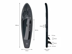 Online Tabla hinchable de paddle surf SUP Makani 320 x 80 x 15 cm de PVC hasta 120kg con bomba de aire, bolsa de transporte y accesorios Deportes Náuticos
