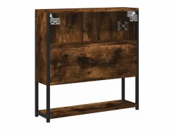 Sale Garden Furniture Edmondo Armario con espejo baño madera roble ahumado 60x16x60 cm Marru00f3n