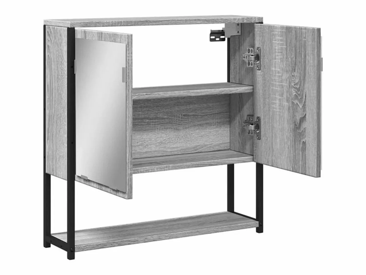 Garden Furniture Edmondo Armario con espejo de baño madera Sonoma 60x16x60 cm