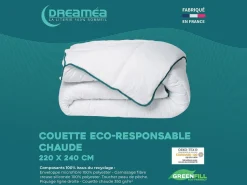 DREAMEA Edredón caliente reciclado de de microfibra - 220 x 240 cm - 350 gr/ m² - ROSA