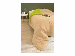 Discount Edredón cálido de microfibra 400 gr/m2 CALGARY Anis + Nude 200x200cm Edredón Nórdico