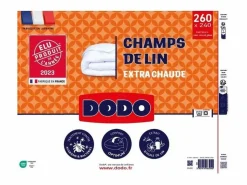 Clearance DODO Edredón Cálido 240x260 cm Champs de Lin 2 Plazas Anti-ácaros Antibacteriano