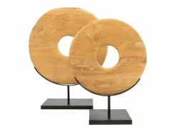 Online Bazar Bizar El Gran Disco De Teca En Soporte Color natural claro
