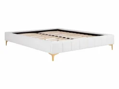 Ysmée Elegante somier tapizado 160 x 200 cm tela de rizo y patas doradas - SHEN de YSMÉE