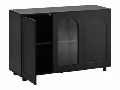 Merax Elegante y discreto aparador en forma de U - 120 x 40 x 78,5 cm - con puerta de cristal - ideal para cualquier espacio - MDF -