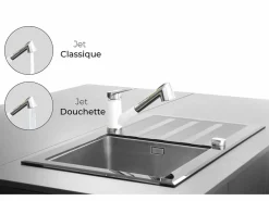 Essebagno Embla grifo mezclador para fregadero cromado con ducha extraíble