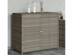 New Emma Louise Armario de almacenaje de jardín ratán PE 83x45x76 cm Armario De Jardín