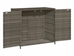 New Emma Louise Armario de almacenaje de jardín ratán PE 83x45x76 cm Armario De Jardín