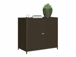 Outlet Emma Louise Armario de almacenaje de jardín ratán PE marrón 83x45x76 cm Armario De Jardín