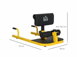 Homcom 3-en-1 profundo sissy squat y negro 50x97x56.5 cm