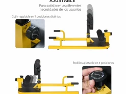Homcom 3-en-1 profundo sissy squat y negro 50x97x56.5 cm