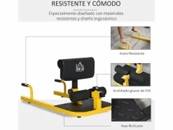 Homcom 3-en-1 profundo sissy squat y negro 50x97x56.5 cm