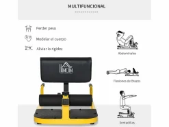 Homcom 3-en-1 profundo sissy squat y negro 50x97x56.5 cm