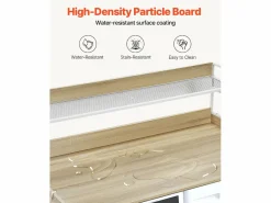 Outlet Encimera de Lavadora-Secadora SucceBuy con Estante 137x69 CM Cubierta de Lavadora-Secadora en Madera Roble Marru00f3n
