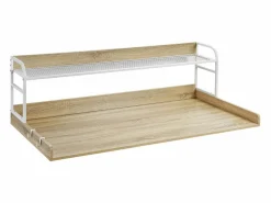 Outlet Encimera de Lavadora-Secadora SucceBuy con Estante 137x69 CM Cubierta de Lavadora-Secadora en Madera Roble Marru00f3n