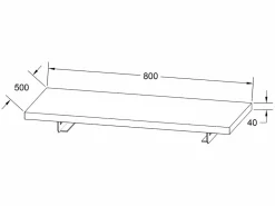 Sale Vente-unique Encimera suspendida de teca clara - 80 x 50 cm - SUKAWATI Color natural claro