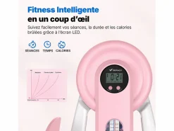 MERACH Entrenador de Piernas 2 en 1 , Ángulo Ajustable, LED, Pantalla de Doble Escala, Indicador de Presión, 2 Niveles de Resistencia, Portátil, Rosa
