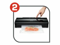 Hot Tefal Envasadora al vacío Vacupack Classic VT254070 negra con 18 bolsas, funciones automáticas de vacío y sellado, 110W Negro