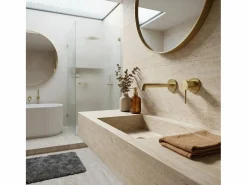 Essebagno Envol II mezclador de lavabo empotrado oro cepillado