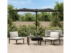 Garden Furniture Eryx Sombrilla doble de jardín gris antracita 316x145 cm