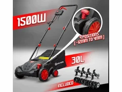 Best Escarificador y Desmossurador Eléctrico 1500W - 32cm con Ajuste de Altura y Bolsa de Recogida Cortacésped