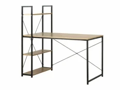 Discount Calicosy Escritorio 120 cm con 4 baldas estilo industrial Beige