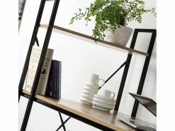 Discount Calicosy Escritorio 120 cm con 4 baldas estilo industrial Beige