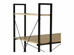 Discount Calicosy Escritorio 120 cm con 4 baldas estilo industrial Beige