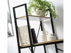 Discount Calicosy Escritorio 120 cm con 4 baldas estilo industrial Beige