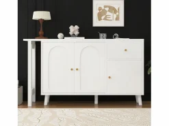 Clearance Escritorio 2 en 1 120×40×74,5 cm - Giratorio 360° - 3 puertas y 1 cajón - Certificado FSC - Escritorio Rinconero|Escritorio Tradicional