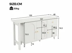 Clearance Escritorio 2 en 1 120×40×74,5 cm - Giratorio 360° - 3 puertas y 1 cajón - Certificado FSC - Escritorio Rinconero|Escritorio Tradicional